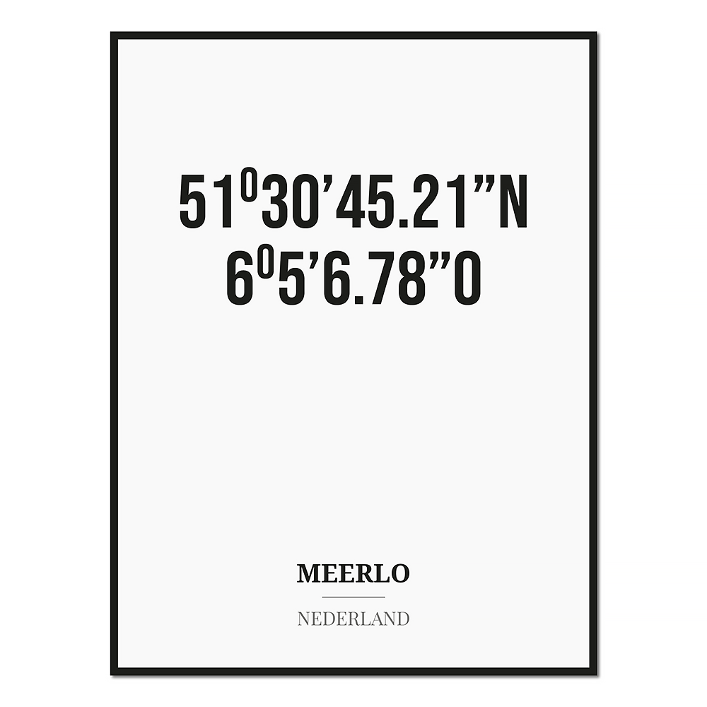 Poster/kaart MEERLO met coördinaten
