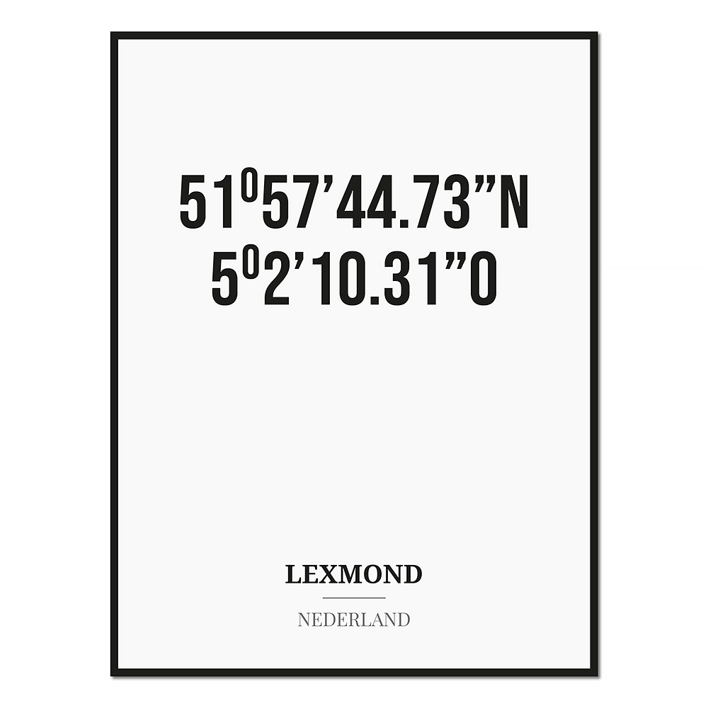 Poster/kaart LEXMOND met coördinaten