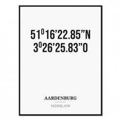Poster/kaart AARDENBURG met coördinaten