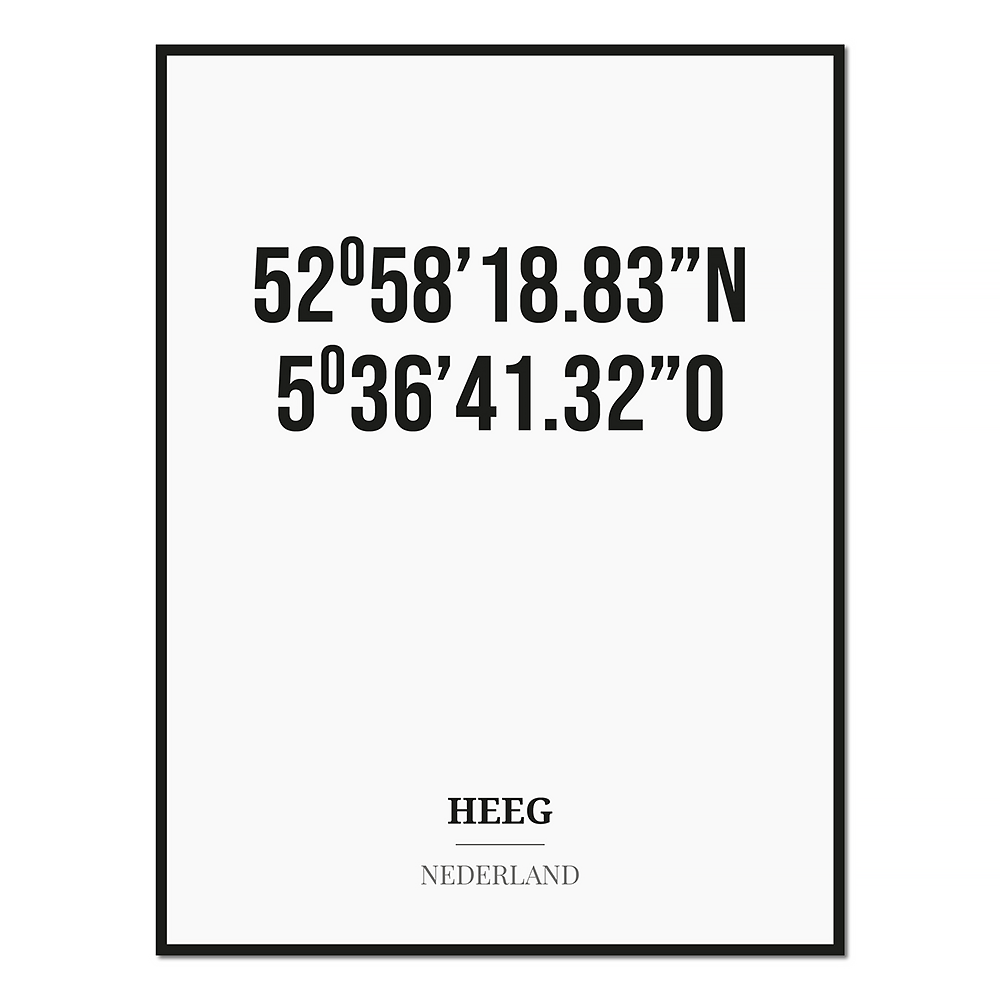Poster/kaart HEEG met coördinaten