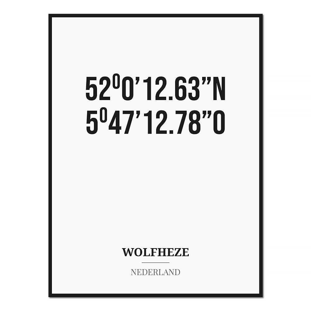 Poster/kaart WOLFHEZE met coördinaten