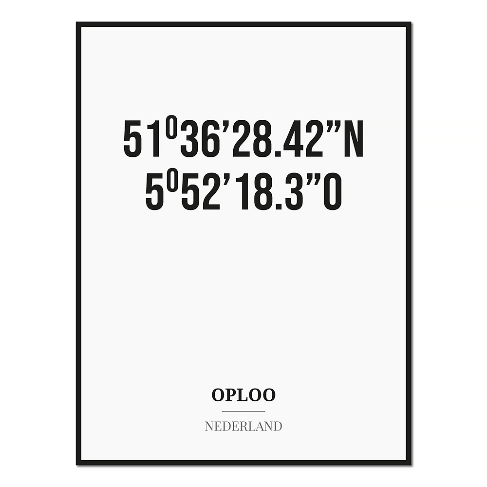 Poster/kaart OPLOO met coördinaten